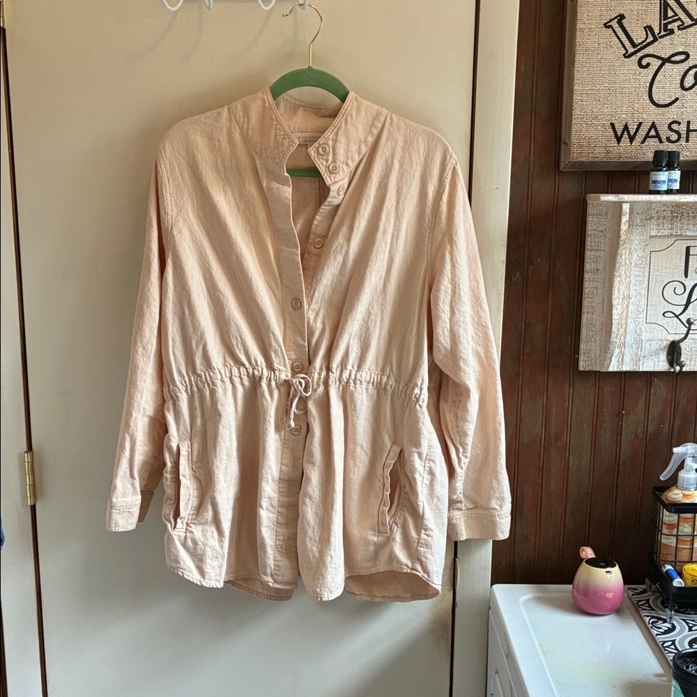 Side Stitch Light Blush Utility Jacket